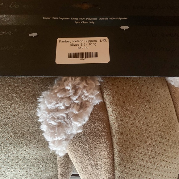 Fuzzy Faux Suede Slippers L/XL (8.5-10.5) - Picture 4 of 5